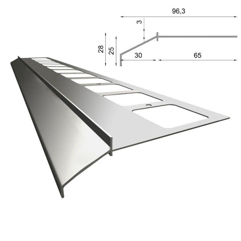 Profil okapowy k100 do posadzek z płytek ceramicznych