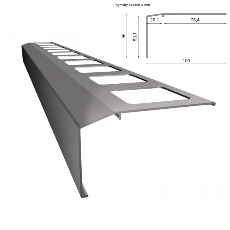 Profil okapowy k301 do posadzek z płytek ceramicznych