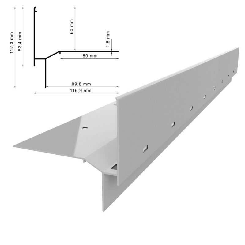 Profil okapowy w60 do posadzek z płyt 2cm lub desek kompozytowych