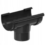 Lej spustowy do rynny PVC Ø130x90 czarny RAL 9005 KROP