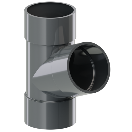 Trójnik do rury spustowej PVC 196,5mm Ø90,5mm 67,5° grafit RAL 7016 KROP
