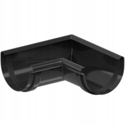 Narożnik wewnętrzny 90° do rynny PVC 75mm czarny RAL 9005 KROP