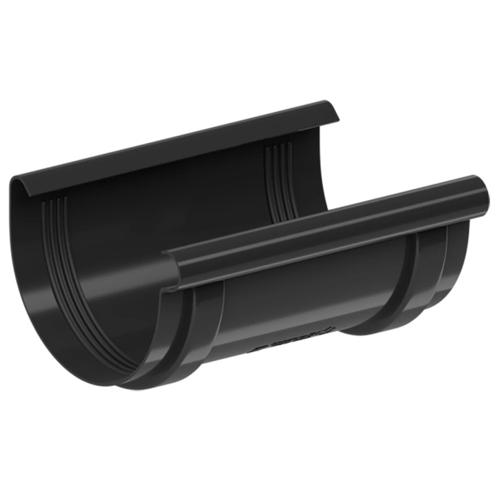 Łącznik rynny Złączka PVC 75mm czarny RAL 9005 KROP