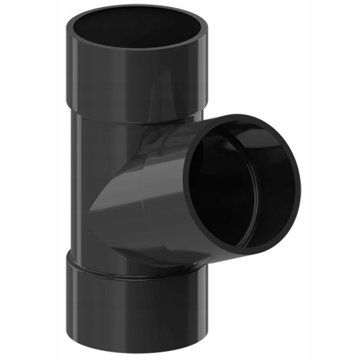 Trójnik do rury spustowej PVC 196,5mm Ø90,5mm 67,5° czarny RAL 9005 KROP
